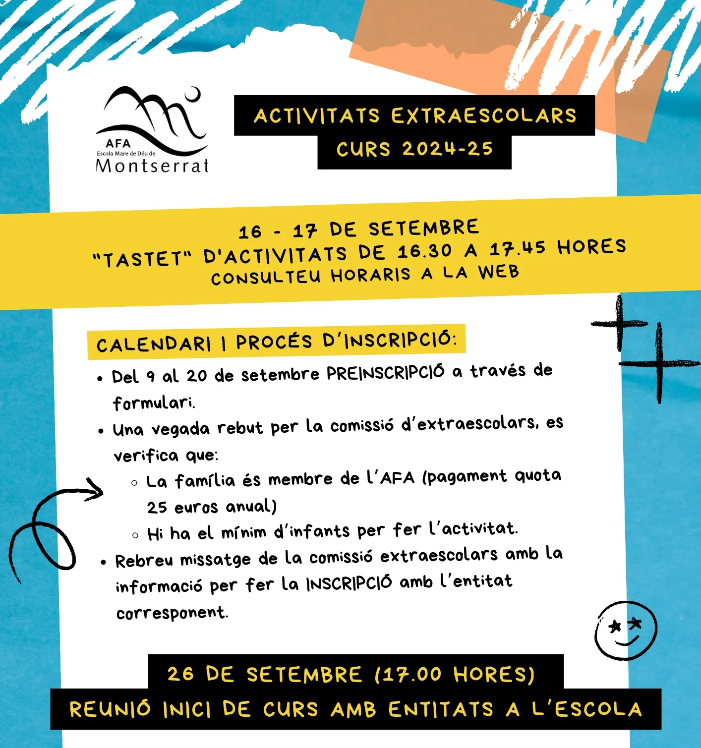 PREinscripció oberta a les activitats extraescolars 2025-26